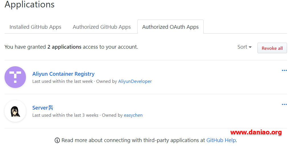 GitHub授权的OAuth应用程序如何解绑-阿里云容器镜像服务解绑实列