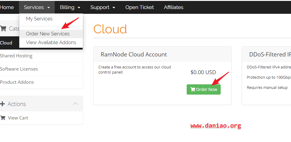 ramnode OpenStack vps如何注册购买/以及LA节点的性能与速度测试