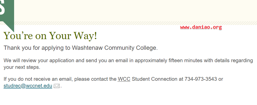 美国密歇根州安阿伯 – 沃什特瑙(Washtenaw)社区学院学生邮箱申请
