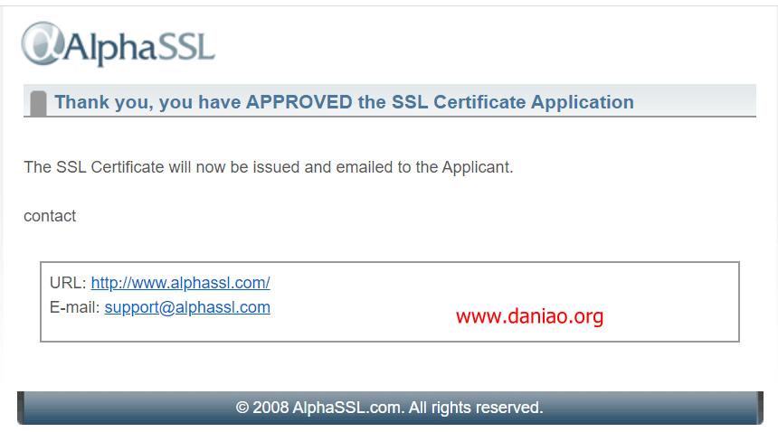 申请一年期限的AlphaSSL泛域名证书 – 附宝塔面板如何安装第三方证书