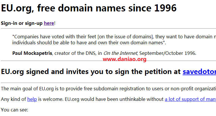 申请EU.org免费域名 – 其实这也是顶级域名