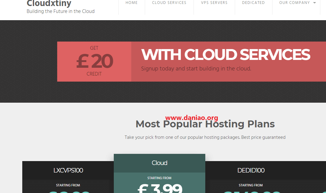 Cloudxtiny，英国便宜VPS(KVM/LXC )，5折促销，最低配€1.5/月起