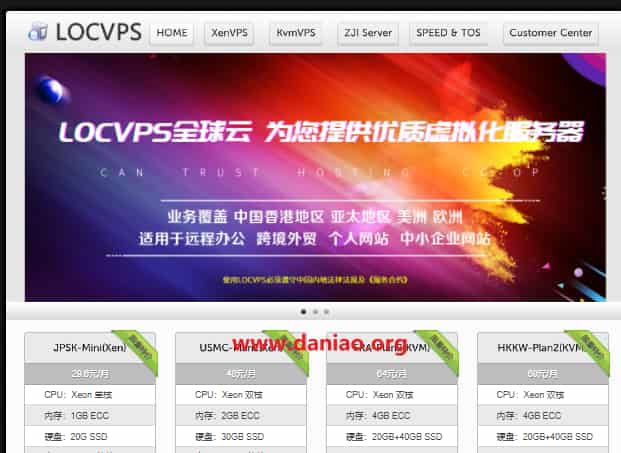 locvps，全场VPS终身八折优惠，中国香港云地/邦联宽带升级(3M升级为6M)