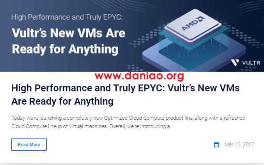 Vultr：高性能EPYC(霄龙)云服务器测评分享，$28/月起(100%NVMe SSD存储，第三代AMD EPYC™处理器)