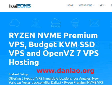 Hosteons：KVM VPS 75折/OVZ VPS 5折优惠，低至$15.75/年，可选洛杉矶/拉斯维加斯/纽约/杰克逊维尔