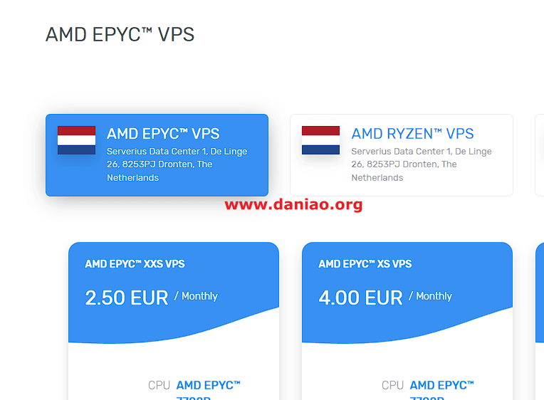 server-factory：荷兰VPS，€2.5/月，AMD EPYC1核/2GB内存/25G NVME/1Gbps@4TB流量插图