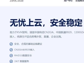 ZoroCloud:香港/美国VPS，三网强制CN2GIA&CUII，高防+原生IP，7折优惠低至22元/月