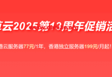 #13周年#野草云,香港轻量云,299元/年,5核/13G内存/90G SSD/100M国际@0.9T流量-大鸟笔记