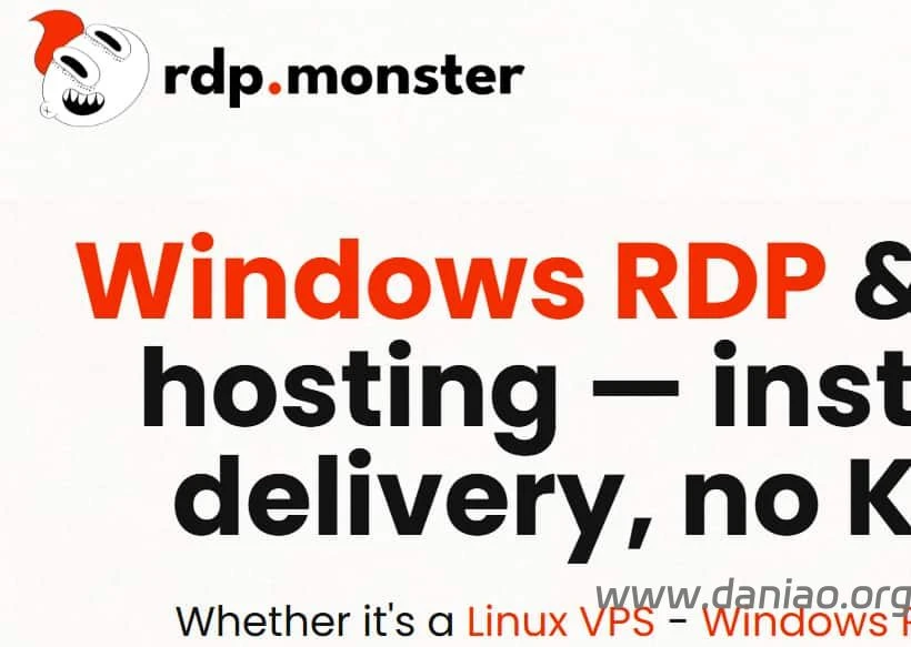 rdpmonster,美国/欧洲Windows VPS,$8.99/月,2核/6G内存/40GNVMe/1Gbps@不限流量-大鸟笔记